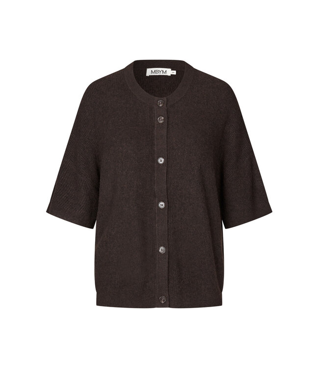 MbyM M-CARDI SS KNIT CARDIGAN JAVA MELANGE