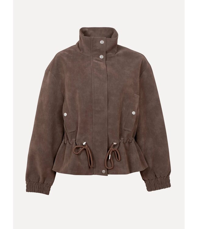 LES SOEURS LS BESETTE SUEDETTE PINCH COAT TAUPE