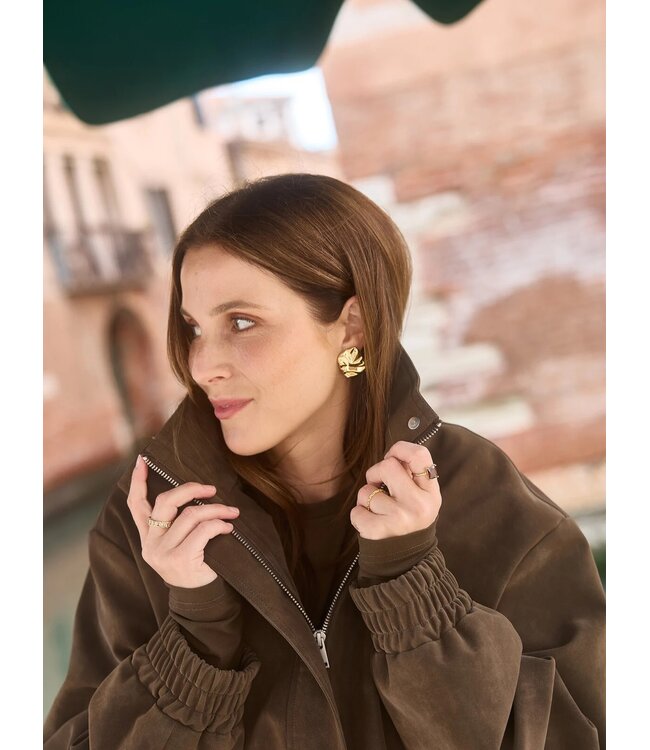 LES SOEURS LS BESETTE SUEDETTE PINCH COAT TAUPE