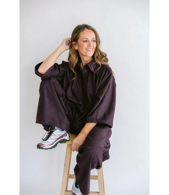 HELD HE NEW MAYA BLOUSE SOLID BORDEAUX