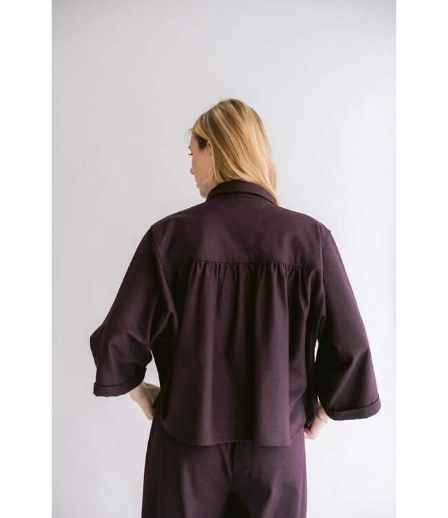 HELD HE NEW MAYA BLOUSE SOLID BORDEAUX