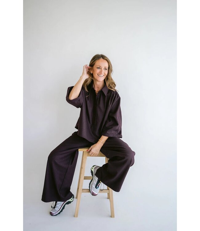 HELD HE NEW MAYA BLOUSE SOLID BORDEAUX
