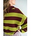 HELD HE LEONIE POLO STRIPE BORDEAUX MATCHA