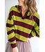 HELD HE LEONIE POLO STRIPE BORDEAUX MATCHA