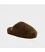 SCHOLL SC FLUFFY MULE SYNFUR DARK BROWN