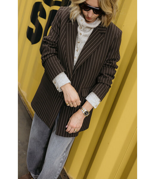 SELECTED FEMME SLWRITA LS RELAXED BLAZER PIN STRI NOOS DELICIOSO
