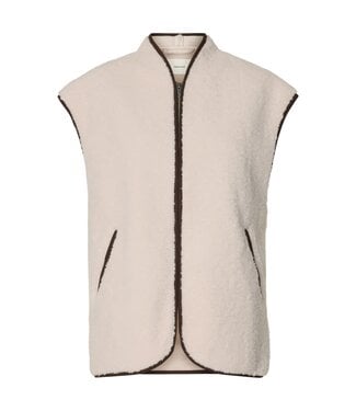 SELECTED FEMME SLWISABEL TEDDY WAISTCOAT SIVER BIRCH