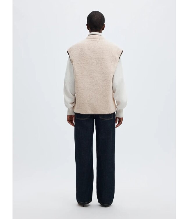 SELECTED FEMME SLWISABEL TEDDY WAISTCOAT SIVER BIRCH