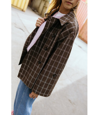 SOFIE SCHNOOR SS AGATHASW JACKET BROWN CHECK