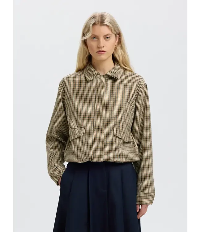 SELECTED FEMME SLWELARA RELAXED BOMBER JACKET MONKS ROBE CHECKS