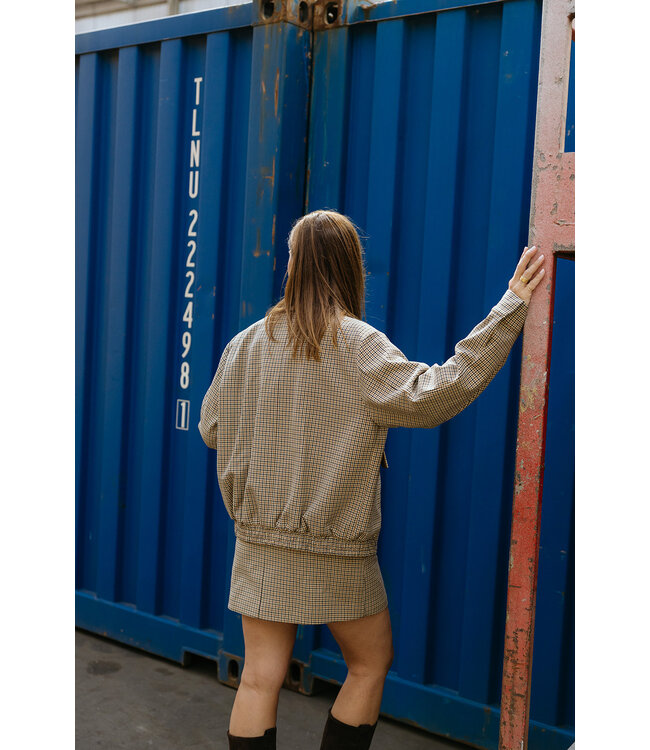 SELECTED FEMME SLWELARA RELAXED BOMBER JACKET MONKS ROBE CHECKS