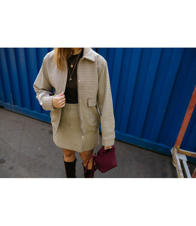 SELECTED FEMME SLWELARA RELAXED BOMBER JACKET MONKS ROBE CHECKS