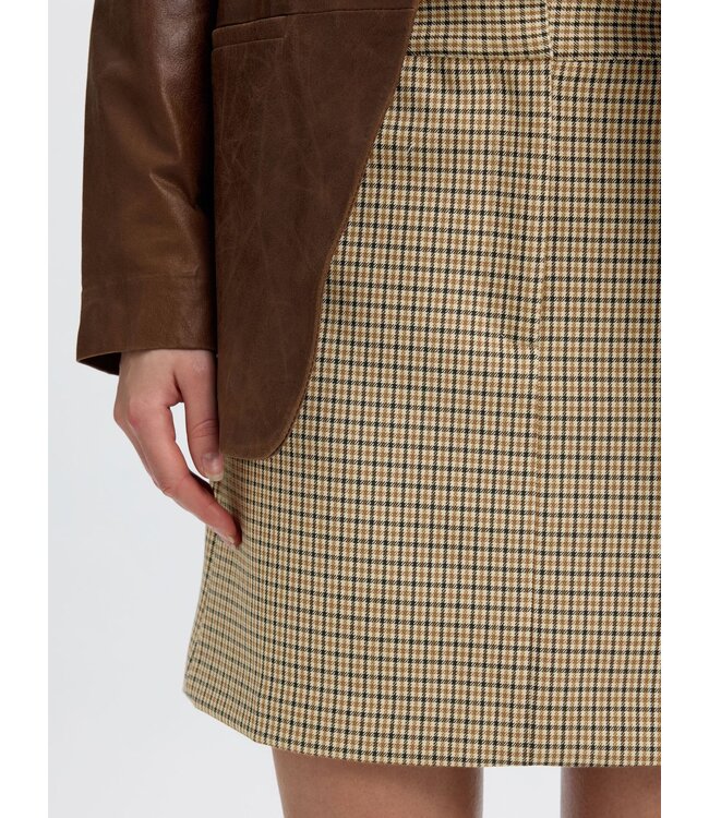 SELECTED FEMME SLWELARA MW MINI SKIRT MONKS ROBE CHECKS