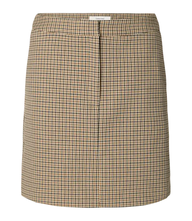 SELECTED FEMME SLWELARA MW MINI SKIRT MONKS ROBE CHECKS