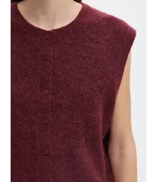 SELECTED FEMME SLWLULU SL BUTTON O-NECK VEST NOOS