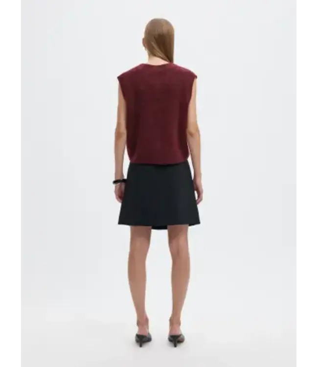SELECTED FEMME SLWLULU SL BUTTON O-NECK VEST NOOS
