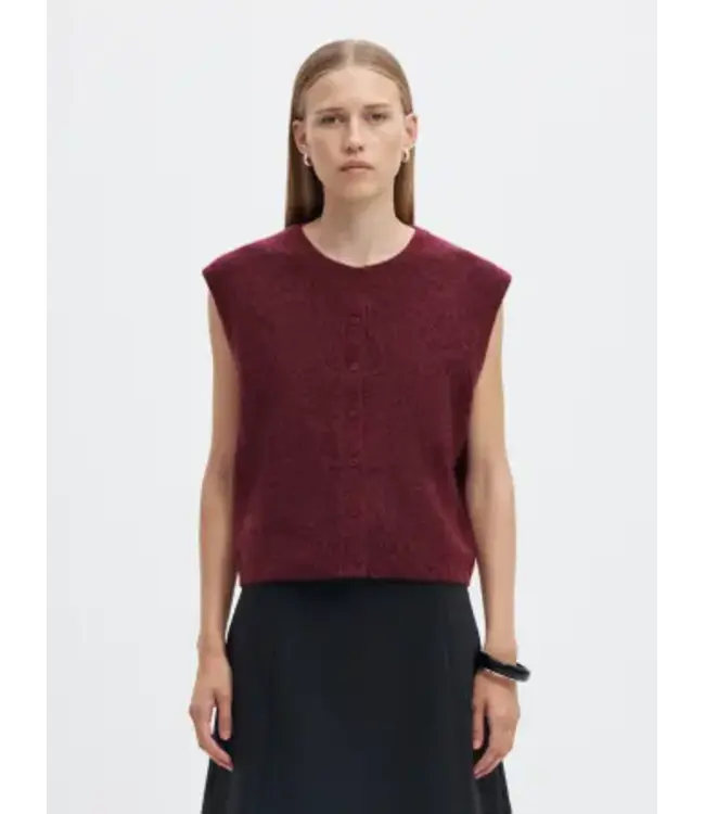 SELECTED FEMME SLWLULU SL BUTTON O-NECK VEST NOOS