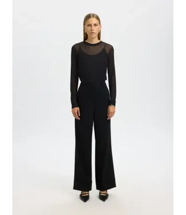 SELECTED FEMME SLWOLGA LS TOP EX BLACK