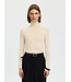 SELECTED FEMME SLWTHEA LS STRUCTURE KNIT ROLL NECK EGRET