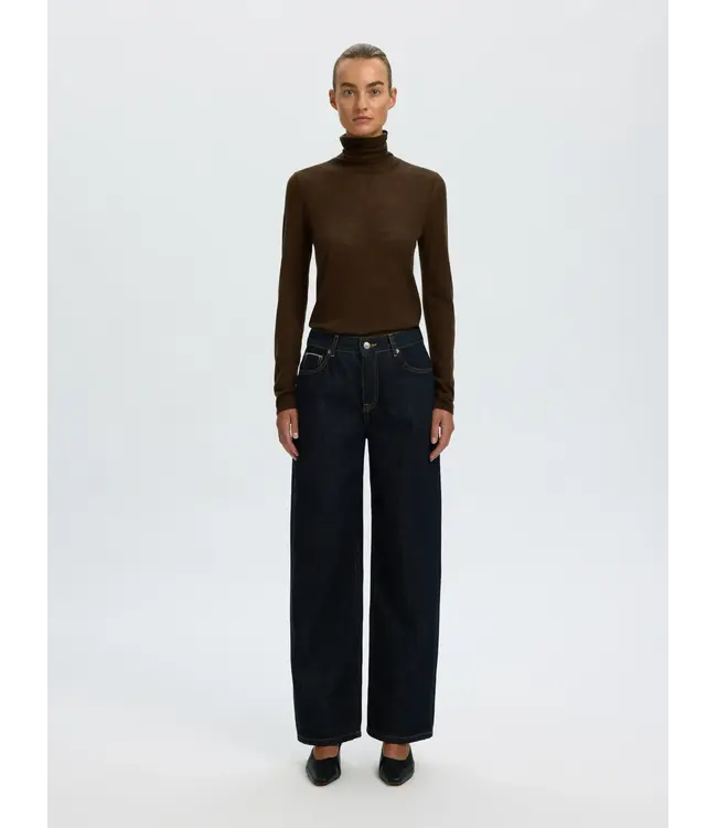 SELECTED FEMME SLWVENDY WOOL LS KNIT ROLL NECK NOOS DELICIOSO