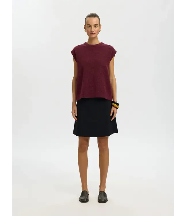 SELECTED FEMME SLWLULU SL PULL NOOS TAWNY PORT MELANGE