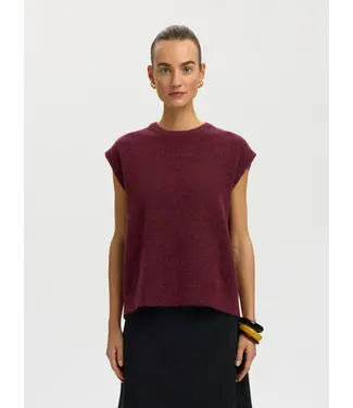 SELECTED FEMME SLWLULU SL PULL NOOS TAWNY PORT MELANGE
