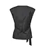 CO'COUTURE CC ELORACC CHECK PLEAT TOP DARK GREY