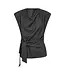 CO'COUTURE CC ELORACC CHECK PLEAT TOP DARK GREY