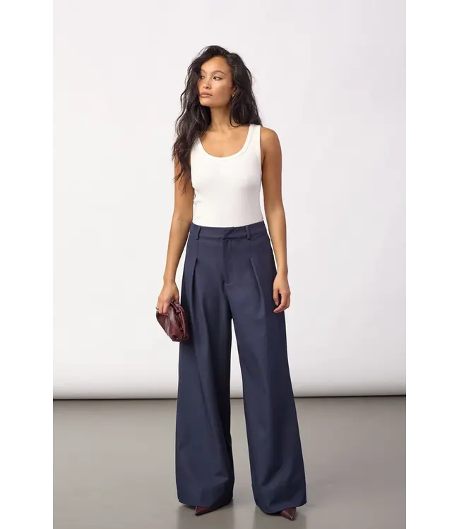 CO'COUTURE CC LUNACC PLEAT PANT NAVY
