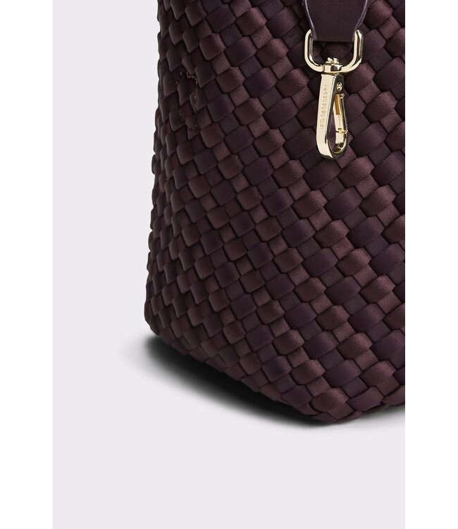 MARREA MA HANDTAS MIDI AUBERGINE SATIN STRIPE