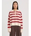 EDITED ED GERIT POLO PULL STRIPE OFF WHITE/RED/GREY