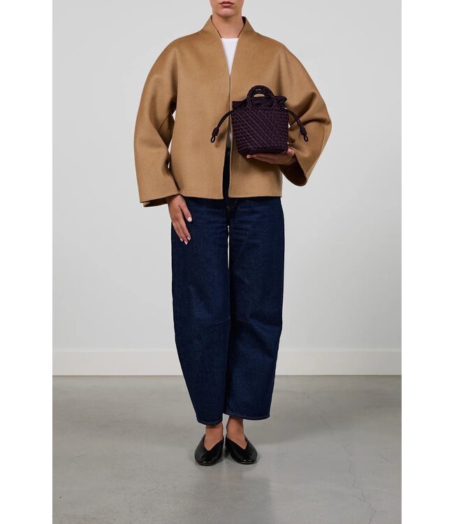 MARREA MA HANDTAS MINI AUBERGINE SATIN STRIPE