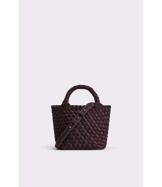 MARREA MA HANDTAS MINI AUBERGINE SATIN STRIPE