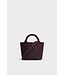 MARREA MA HANDTAS MINI AUBERGINE SATIN STRIPE