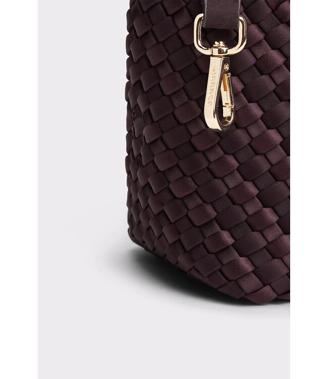 MARREA MA HANDTAS MINI AUBERGINE SATIN STRIPE