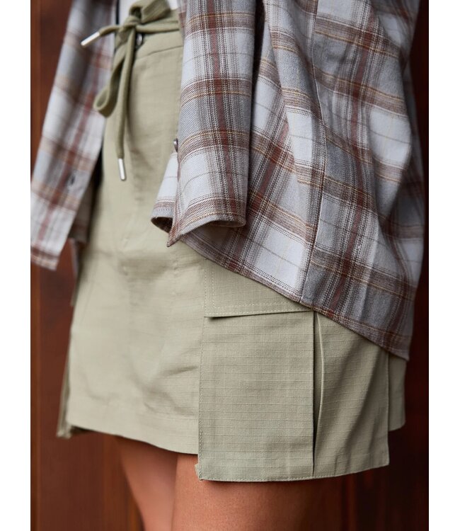 LES SOEURS LS JOAN RIBSTOP SKIRT SAGE