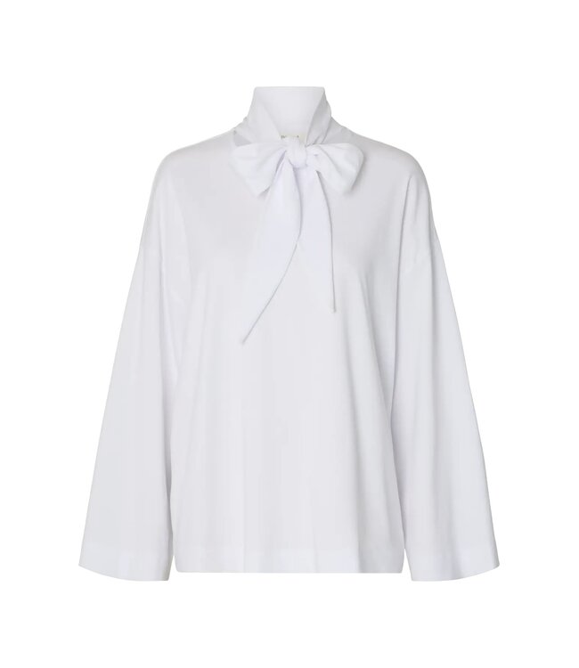 SELECTED FEMME SLWCOLWOMAN LS DETAIL TEE BRIGHT WHITE