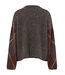 YAS YASARGY LS MOHAIR BLEND KNIT PULLOVER CHECK COFFEE BEAN
