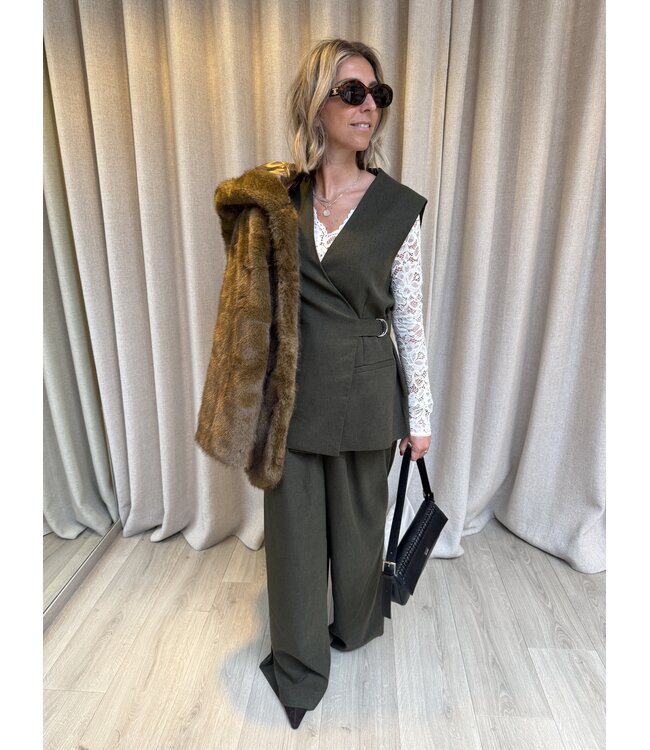 MOSS CPH MSCH CABRIE WAISTCOAT FOREST MELANGE