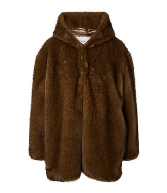 YAS YASSINDA LS FURRY JACKET DARK OLIVE