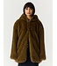 YAS YASSINDA LS FURRY JACKET DARK OLIVE