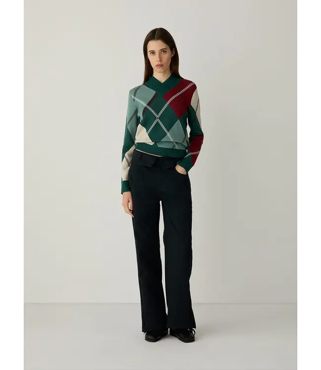 LAAGAM LA LAUFEY KNIT GREEN CHECKED