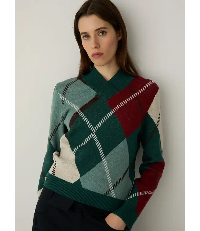 LAAGAM LA LAUFEY KNIT GREEN CHECKED
