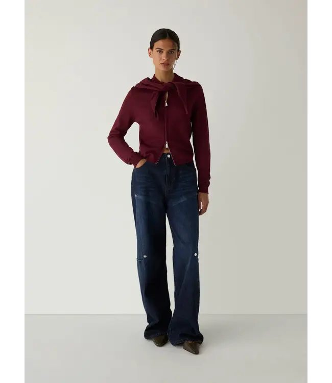 LAAGAM LA FRIDA ZIPPER KNIT PLUM
