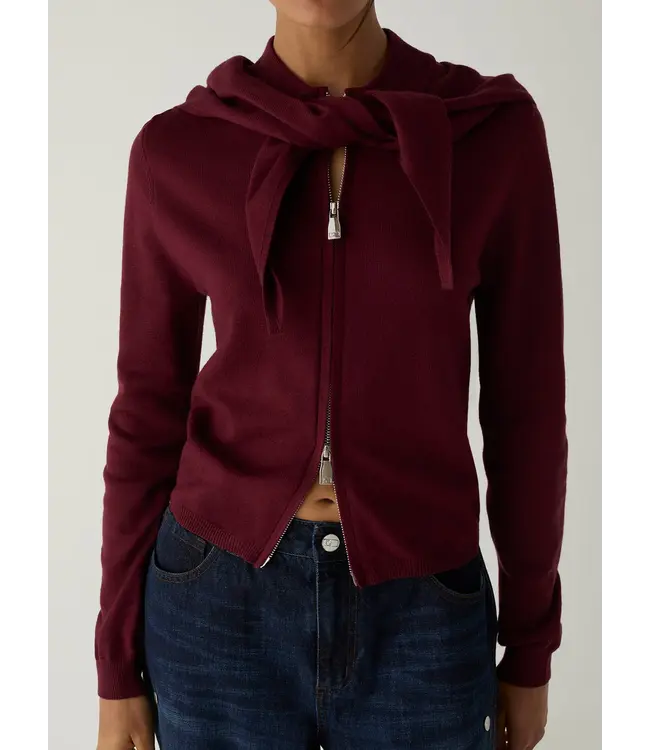 LAAGAM LA FRIDA ZIPPER KNIT PLUM