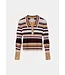 LAAGAM LA ILYANA POLO KNIT CAMEL STRIPED