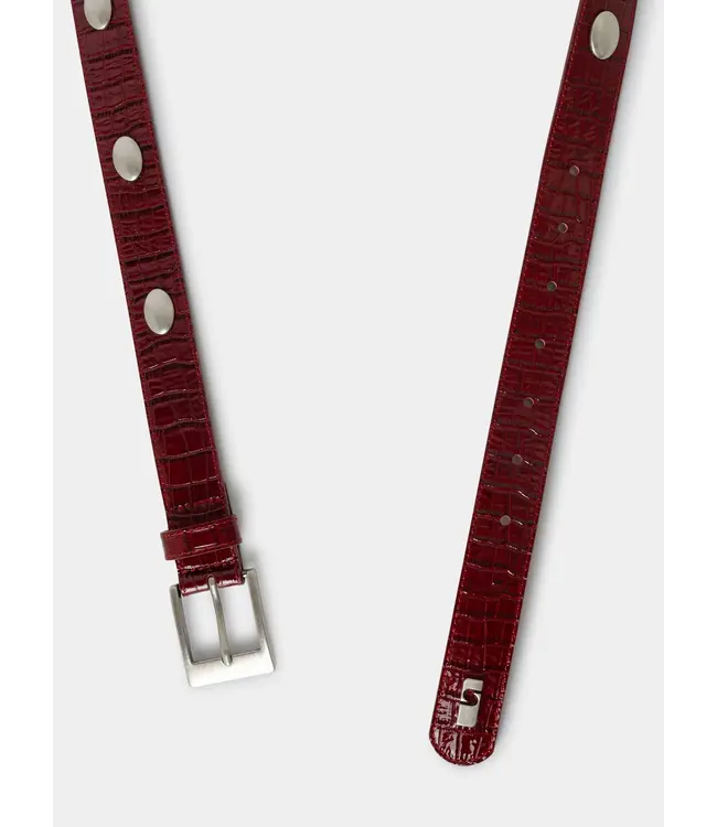 LAAGAM LA KEIRA LEATHER BELT/STUDS RED