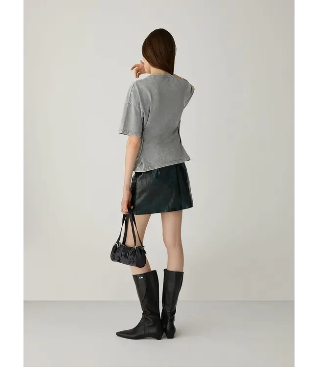 LAAGAM LA ELODIE SHORT SKIRT DARK GREEN