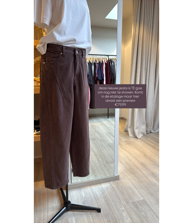 YAS YASSKY ANKO BARREL JEANS SEAL BROWN