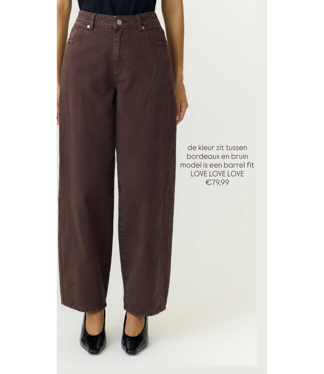 YAS YASSKY ANKO BARREL JEANS SEAL BROWN
